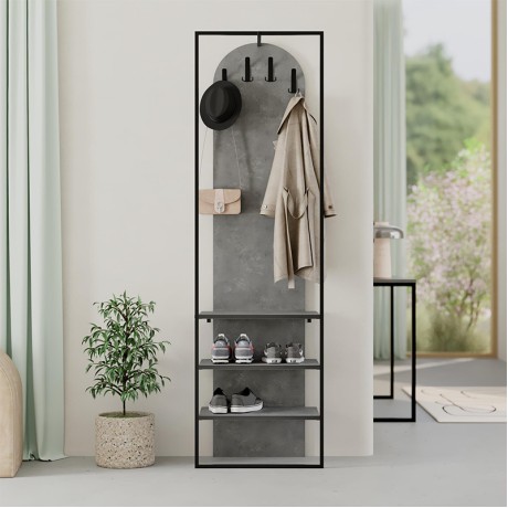 Έπιπλο εισόδου Archy Megapap χρώμα γκρι ρετρό 53x31,7x180εκ.