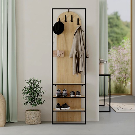 Έπιπλο εισόδου Archy Megapap χρώμα sapphire oak 53x31,7x180εκ.