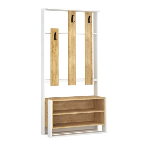 Έπιπλο εισόδου Chester Megapap χρώμα sapphire oak - λευκό 90x36x180εκ.