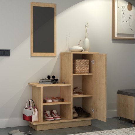 Cute Megapap melamine entrance furniture in oak color 90x35x95cm.