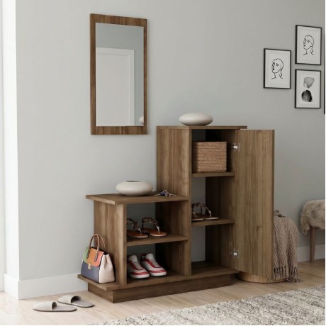 Έπιπλο εισόδου Cute Megapap χρώμα καρυδί 90x35x95εκ.