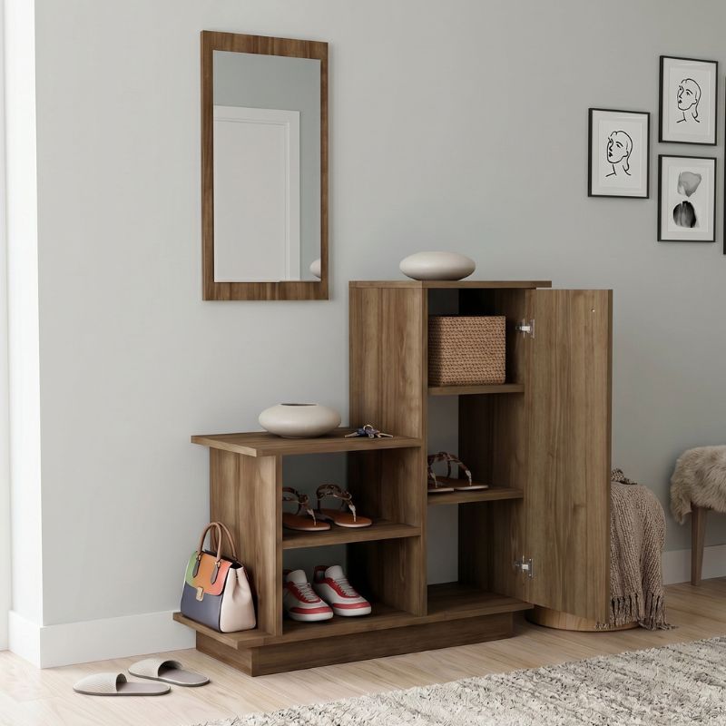 Cute Megapap melamine entrance furniture in walnut color 90x35x95cm.