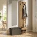 Έπιπλο εισόδου Dumont Megapap χρώμα ανθρακί - sepet oak 104,8x35x198εκ.