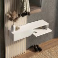 Έπιπλο εισόδου Elois Megapap χρώμα λευκό - sepet oak 96,6x26,8x195,5εκ.
