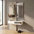 Έπιπλο εισόδου Elois Megapap χρώμα λευκό - sepet oak 96,6x26,8x195,5εκ.