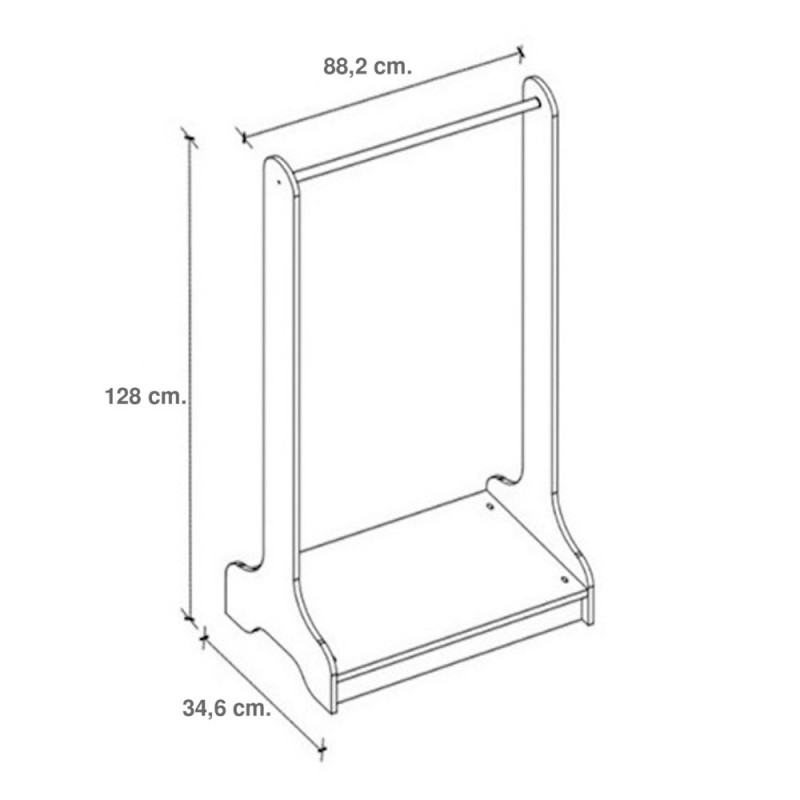 Glimer Megapap melamine entrance furniture in oak color 88,2x34.6x128cm.