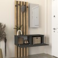 Kanso Megapap melamine coat stand in anthracite - sepet oak color 100x35x196.7cm.