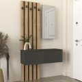 Kanso Megapap melamine coat stand in anthracite - sepet oak color 100x35x196.7cm.