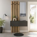 Kanso Megapap melamine coat stand in anthracite - sepet oak color 100x35x196.7cm.