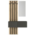 Kanso Megapap melamine coat stand in anthracite - sepet oak color 100x35x196.7cm.