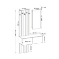 Kanso Megapap melamine coat stand in anthracite - sepet oak color 100x35x196.7cm.