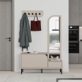 Έπιπλο εισόδου Mila Megapap με κρεμάστρα χρώμα sandstone120x37x171,6εκ.