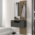 Έπιπλο εισόδου Naro Megapap χρώμα ανθρακί - sepet oak 90x35x204,2εκ.