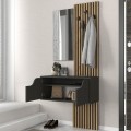 Έπιπλο εισόδου Naro Megapap χρώμα ανθρακί - sepet oak 90x35x204,2εκ.