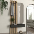 Έπιπλο εισόδου Reyas Megapap χρώμα ανθρακί - sepet oak 90x27x205,6εκ.