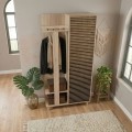 Έπιπλο εισόδου Soho Megapap από μελαμίνη χρώμα sonoma 90x36x194εκ.