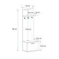 Έπιπλο εισόδου Track Megapap χρώμα καρυδί 60x38,2x190εκ.
