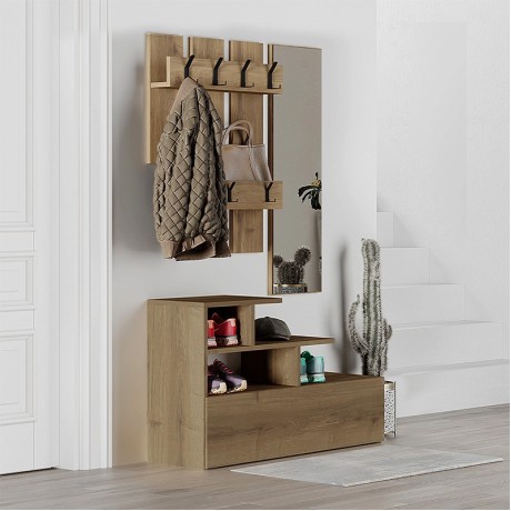 Έπιπλο εισόδου Vesty Megapap χρώμα ανοιχτό καρυδί 100x30x61εκ.