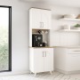 Έπιπλο κουζίνας Kalira 2 Megapap χρώμα λευκό - rota oak 60x40x196εκ.