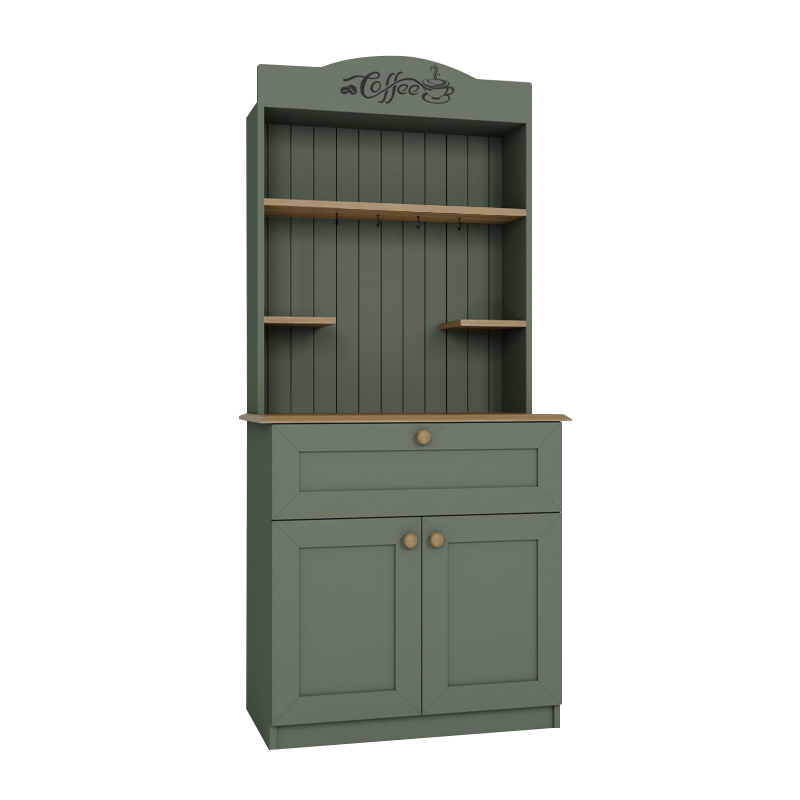 Lucas Megapap melamine kitchen furniture in green - oak color 99x42x180cm.