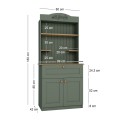 Lucas Megapap melamine kitchen furniture in green - oak color 99x42x180cm.