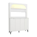 Έπιπλο κουζίνας με LED Melinta 4 Megapap χρώμα λευκό 120x40x181,8εκ.