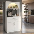 Sardes Megapap melamine kitchen furniture with LED in white color 90x40x180cm.