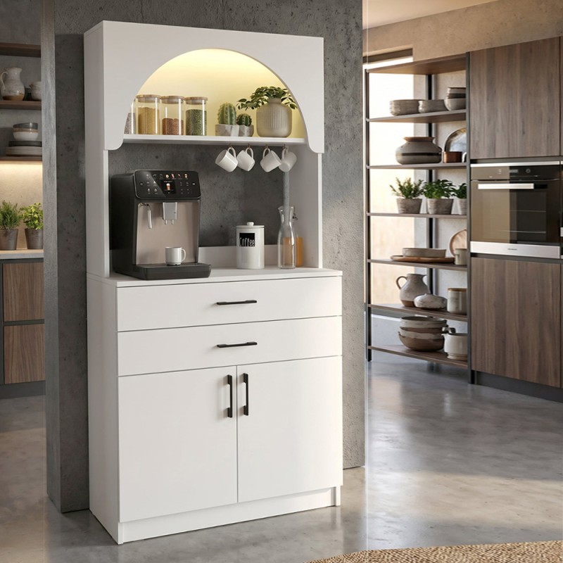 Sardes Megapap melamine kitchen furniture with LED in white color 90x40x180cm.