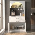 Sardes Megapap melamine kitchen furniture with LED in white color 90x40x180cm.