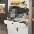 Sardes Megapap melamine kitchen furniture with LED in white color 90x40x180cm.