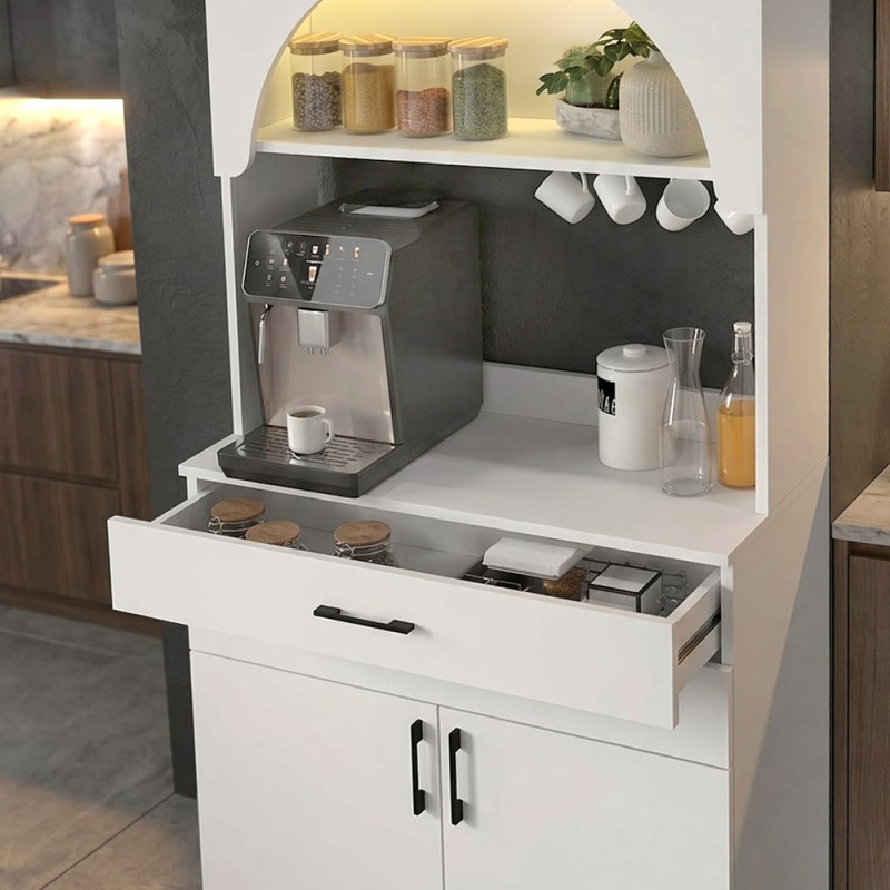 Sardes Megapap melamine kitchen furniture with LED in white color 90x40x180cm.