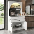 Sardes Megapap melamine kitchen furniture with LED in white color 90x40x180cm.