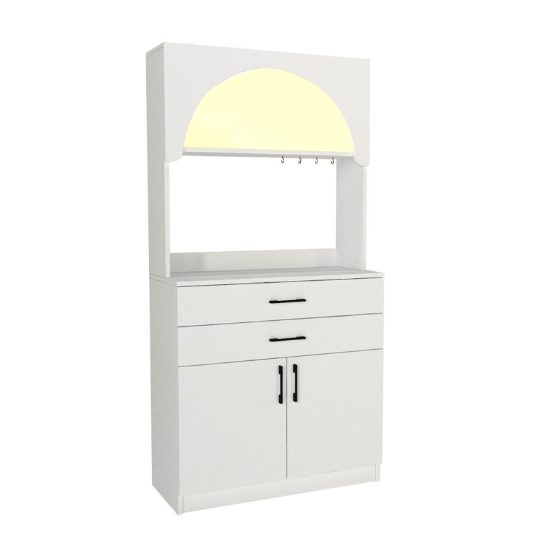 Sardes Megapap melamine kitchen furniture with LED in white color 90x40x180cm.