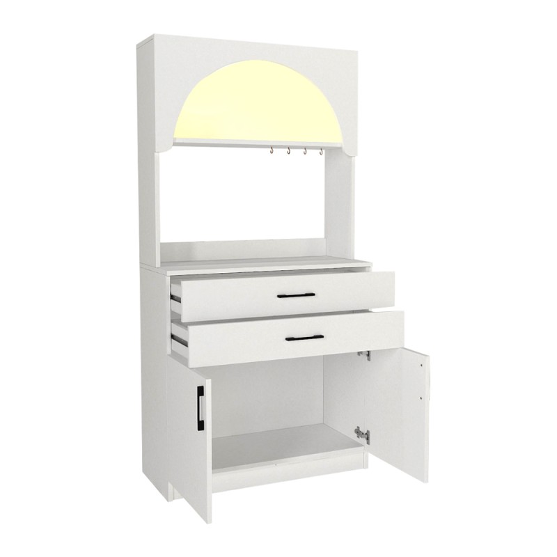 Sardes Megapap melamine kitchen furniture with LED in white color 90x40x180cm.