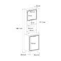 Έπιπλο κουζίνας Potter 1 Megapap χρώμα λευκό - rota oak 53,4x39,6x196,1εκ.