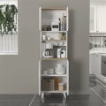 Έπιπλο κουζίνας Potter 2 Megapap χρώμα λευκό - rota oak 60x40x196,1εκ.