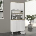 Potter 3 Megapap melamine kitchen furniture in white - rota oak color 90x40x196.1cm.