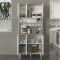 Potter 3 Megapap melamine kitchen furniture in white - rota oak color 90x40x196.1cm.