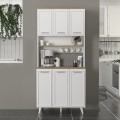 Potter 3 Megapap melamine kitchen furniture in white - rota oak color 90x40x196.1cm.