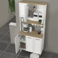 Potter 3 Megapap melamine kitchen furniture in white - rota oak color 90x40x196.1cm.