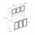Potter 3 Megapap melamine kitchen furniture in white - rota oak color 90x40x196.1cm.