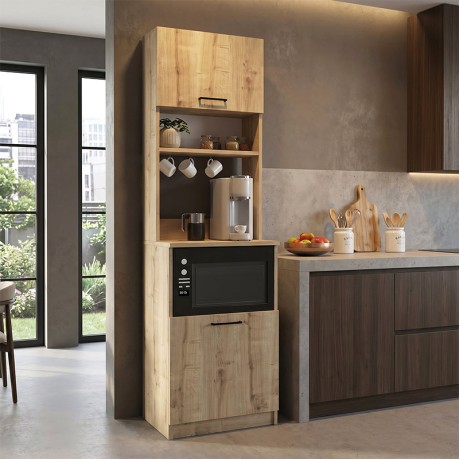 Tuco 1 Megapap melamine kitchen furniture in sapphire oak color 53.8x40x180cm.
