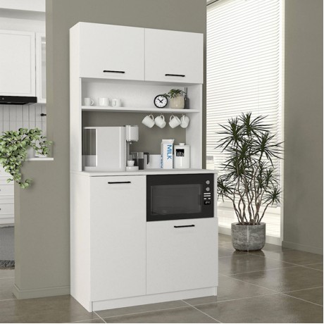Tuco 2 Megapap melamine kitchen furniture in white color 90x40x180cm.