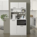 Tuco 2 Megapap melamine kitchen furniture in white color 90x40x180cm.