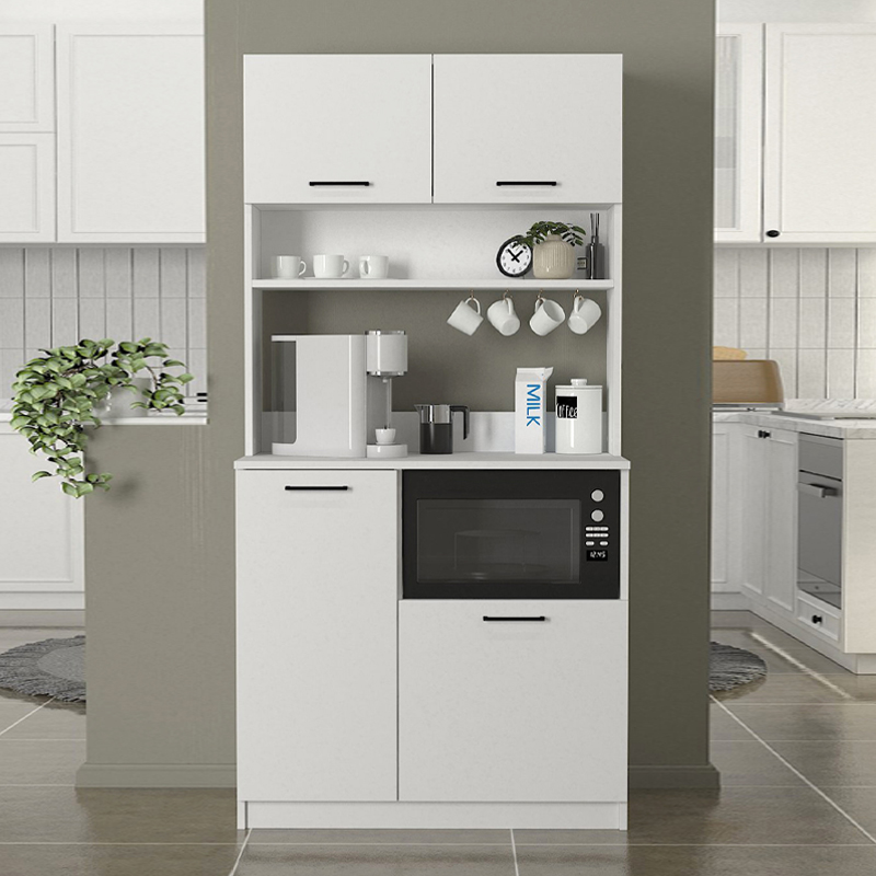 Tuco 2 Megapap melamine kitchen furniture in white color 90x40x180cm.