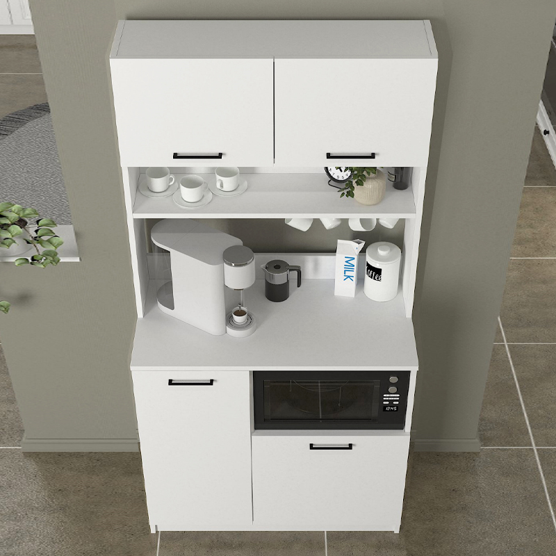Tuco 2 Megapap melamine kitchen furniture in white color 90x40x180cm.