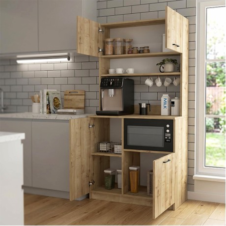 Tuco 2 Megapap melamine kitchen furniture in sapphire oak color 90x40x180cm.