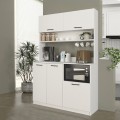 Tuco 3 Megapap melamine kitchen furniture in white color 123.8x40x180cm.