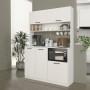 Tuco 3 Megapap melamine kitchen furniture in white color 123.8x40x180cm.