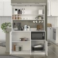 Tuco 3 Megapap melamine kitchen furniture in white color 123.8x40x180cm.